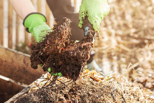 What uses worms in the process to change organic waste into nutrients in the soil?
